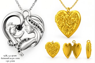 jewelry stl files for 3d printing, pendants and lockets