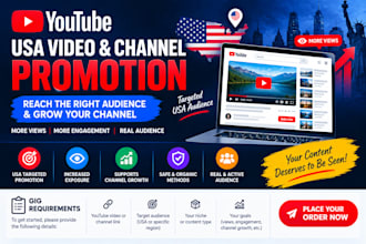 do USA youtube channel promotion USA channel promotion to USA active audience