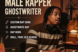 be your male rapper ghostwrite rap hook custom rap rap song drill trap oldschool