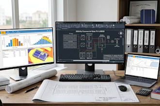 do solar pv project design pvsyst simulation cad drafting bess sld