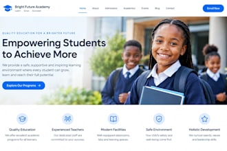 design wix school website, education website, tutor website ngo website
