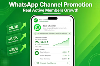 whatsapp channel promotion with real active members growth