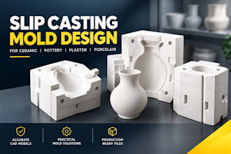 create slip casting molds for ceramic pottery plaster porcelain 3d printable stl