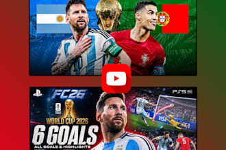 design youtube thumbnail for football or soccer channel