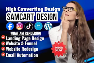 build a high converting samcart sales page and checkout funnel