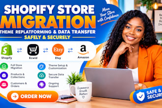 migrate shopify store theme replatforming data safely ecwid etsy products amazon