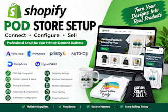 setup shopify printaura printdoors printy6 autods dropsure hypersku pod store