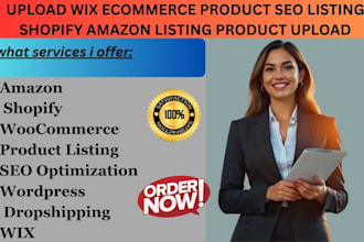 upload wix ecommerce product seo listing shopify amazon listing product upload