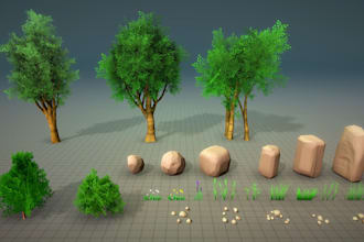do 3d game assets environment modular asset props realistic models in unity ue5
