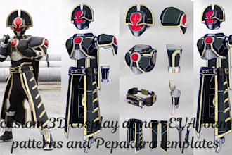 design custom 3d cosplay armor, eva foam, pepakura templates, wearable armor