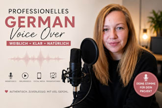 record a professional german female voice over for your project