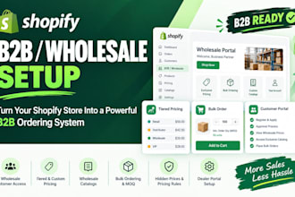 shopify b2b wholesale setup tiered pricing, catalogs portals bulk ordering
