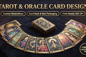 design unique oracle and tarot cards illustration