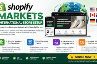 et up shopify markets for multiple countries and translate your store
