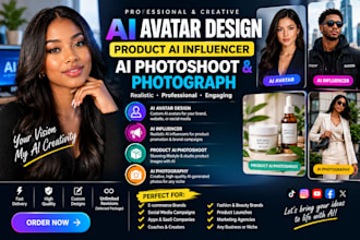 create ai avatar design product ai influencer ai photoshoot and photograph