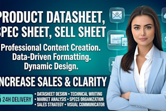design professional product datasheet spec sheet sell sheet
