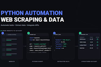 build python automation, web scraping, and API integration scripts