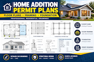 design home addition plans floor framing foundation permit drawings