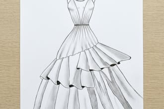 draw digital dress sketches and fashion illustrations