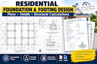 design residential foundation and footing plans with calculations