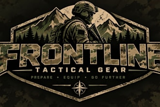 design a bold  military, tactical, or outdoor camouflage logo