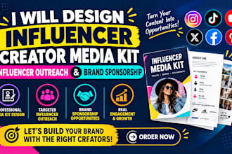 design influencer creator media kit influencer outreach brand sponsorship