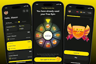 develop a responsive loyalty app, rewards app, gamification app and discount app