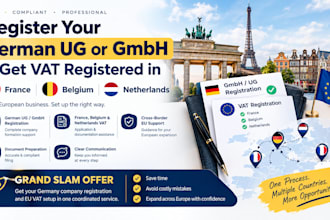 register germany ug gmbh and register vat in france, belgium netherlands