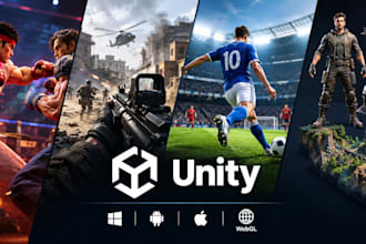 build unity game, fighting game, fps game, football game, soccer game