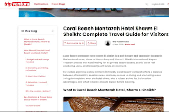 write SEO travel content, tour descriptions, and guides
