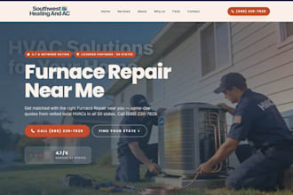 design wix furnace repair website hvac contractor heating contractor website