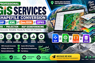 convert shapefile shp kml geojson gpkg crs projection and georeference maps