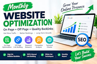do monthly on page off page SEO with white hat 100 backlinks