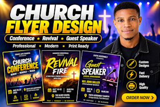 design church conference flyer, revival and guest speaker flyers