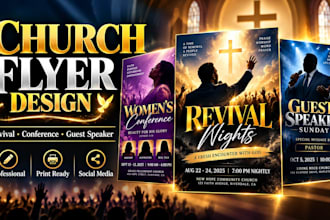 design church flyer, revival, conference and worship event flyer