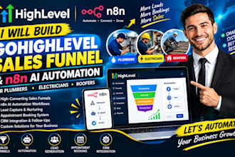 setup gohighlevel sales funnel n8n ai automation plumbers electricians roofers