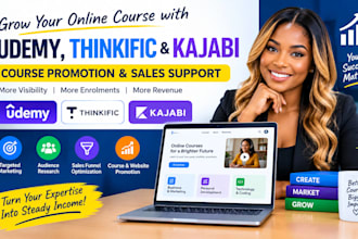 udemy course promotion, thinkific online course marketing, kajabi sales website