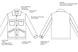 create professional fashion tech packs for clothing and apparel production