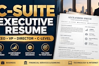 write an ats executive resume for c suite, vp, director and ceo roles