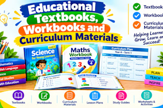 create kids workbook, worksheet, textbook, and educational resources