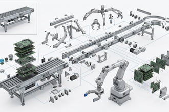 design automated conveyor systems and industrial handling factory equipment cad