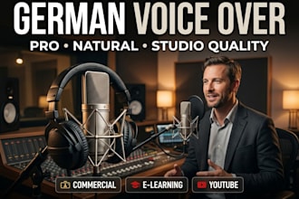 record a professional german voice over for videos, ads and elearning