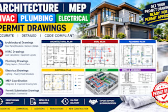 do architecture, mep, hvac, plumbing, electrical permit drawings