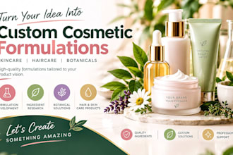 develop your formulas for cosmetic formulation, haircare, skincare, botanicals