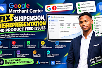 fix google merchant center suspension misrepersentation issues, product feed