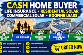 cash home buyer life insurance residential solar commercial solar roofing leads