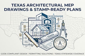 prepare texas architectural mep drawings and stamp ready permit plans