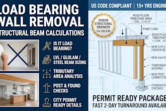calculate load bearing wall removal and size replacement beams US