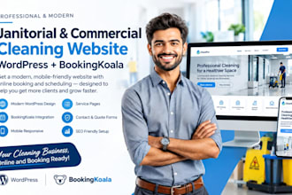 design janitorial and commercial cleaning wordpress bookingkoala website