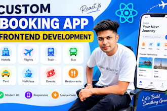 design booking app screens and build the frontend in react